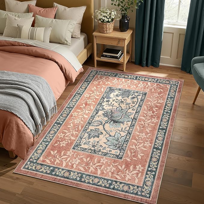 GarveeHome Terracotta Teal 2x3 Door Mat Indoor Rugs - Image 4