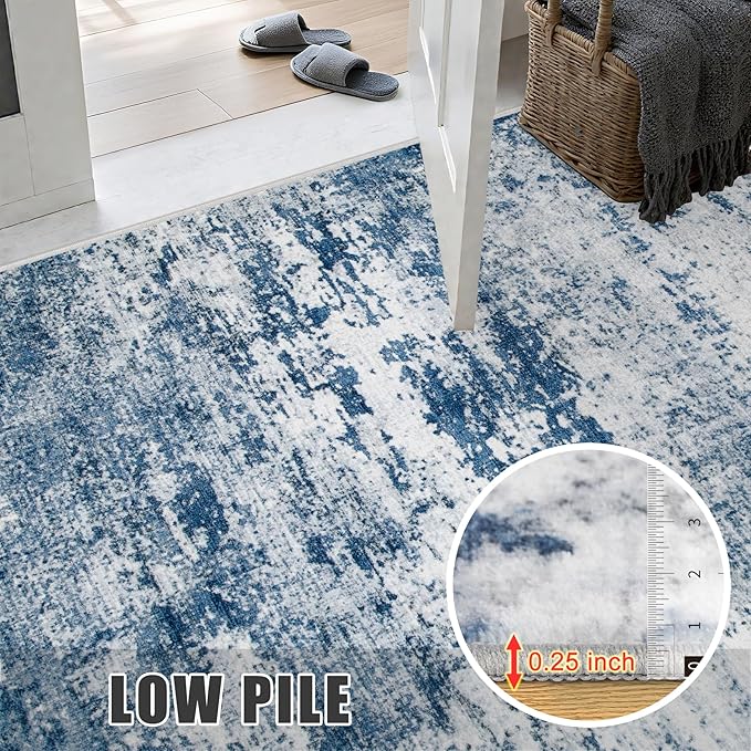 5x7 Area Rug Living Room Rug: Washable Modern Abstract Soft Thin Rug Indoor - Image 8