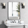 20x30 Inch Black Bathroom Mirror, Copper-Free Mirror, Aluminum Alloy Frame Vanity Mirror, Rectangle Wall Mounted Mirror, Modern Mirror for Bedroom/Living Room/Porch Horizontal or Vertical