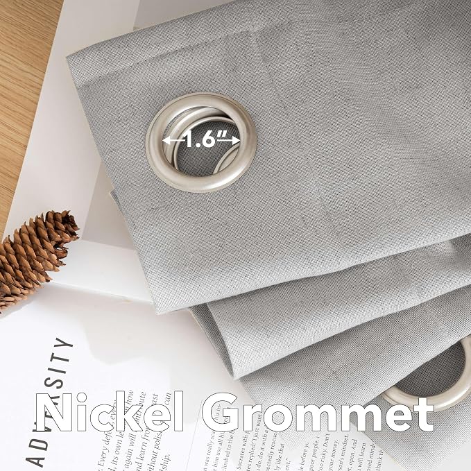 H.VERSAILTEX 2 Pack Ultra Luxurious High Woven Linen Elegant Semi Sheer Curtain - Image 5
