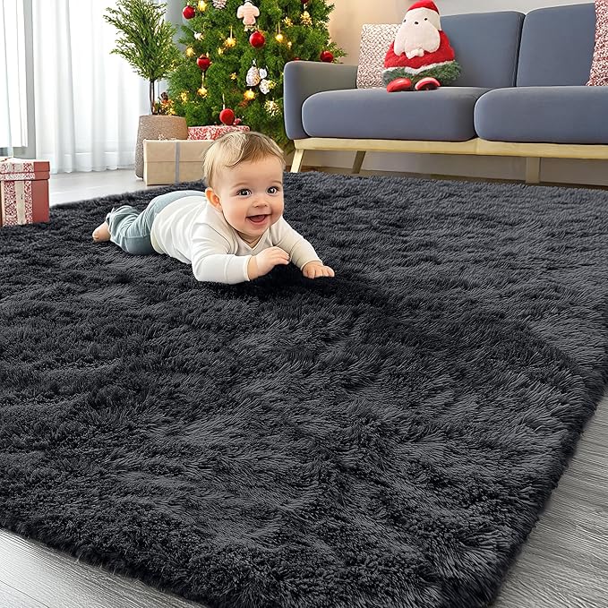 OLANLY 4x8 Area Rugs for Living Room Bedroom, Machine Washable Soft Fluffy by OLANLY