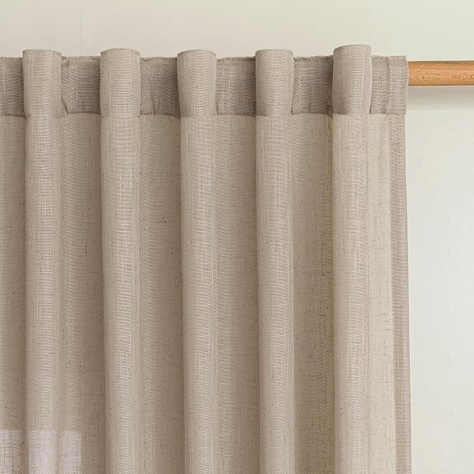 MYSKY HOME Taupe Curtains for Beroom Liivng Room 84 Inch Length 2 Panels Set - Image 3