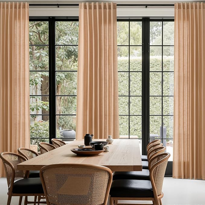 Nanspring Camel Linen Curtains for Living Room Extra Long 112 Inches Long Back - Image 8