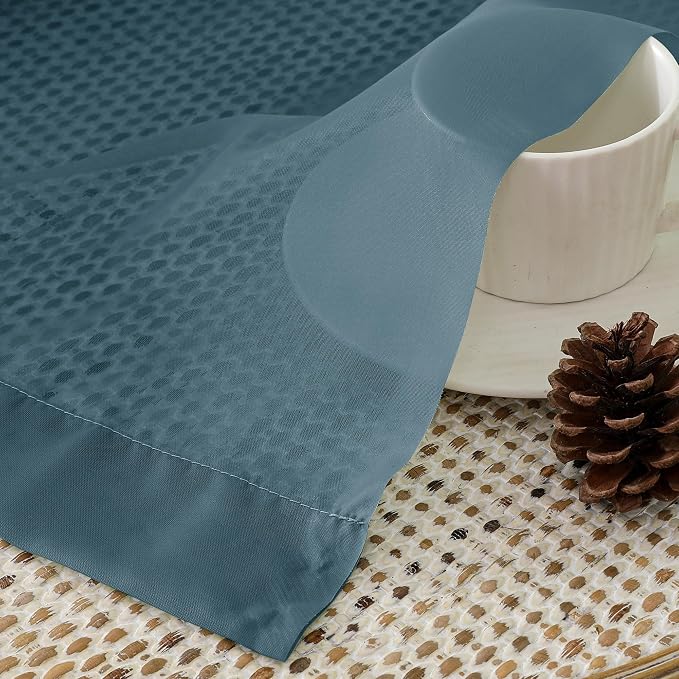 Aiyufeng Dusty Blue Sheer Curtains 54 Inch Length 2 Panels Set, Light Filtering - Image 3