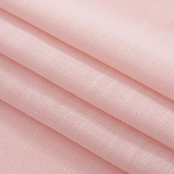 Blush Pink Semi Sheer Linen Curtains - Image 7