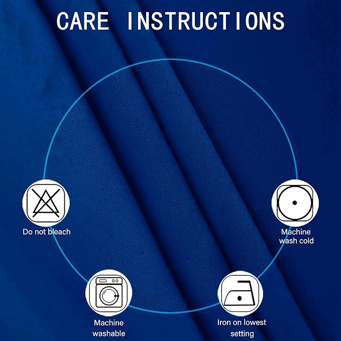 LEMOMO Blackout Curtains 52 x 95 inch/Royal Blue Curtains Set of 2 - Image 4