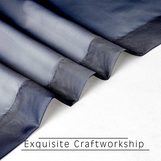 OWENIE Blue Sheer Curtains 36 Inches 2 Panels Set - Image 4