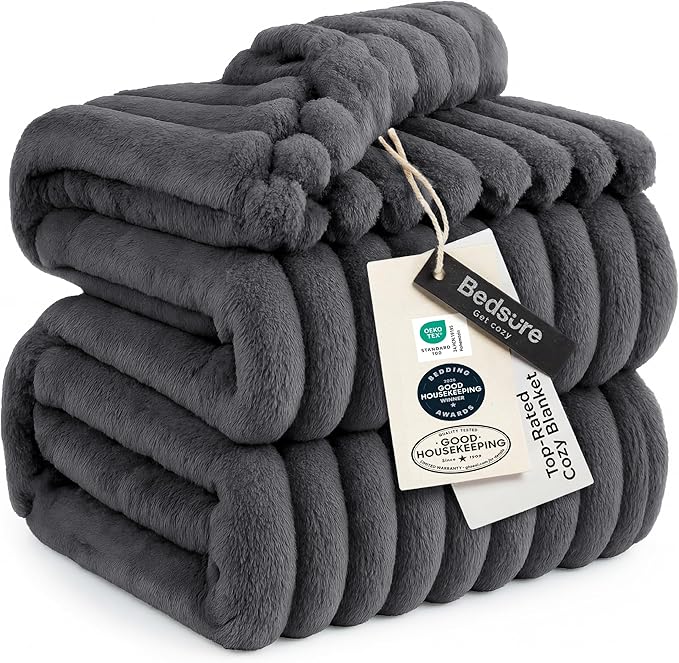 Bedsure GentleSoft Grey California King Size Blanket by BEDSURE