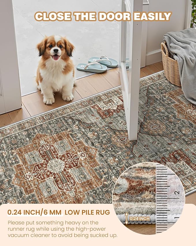 Kitchen Runner Rug Non Slip Washable 2.5x10, Soft Ultra-Thin Entryway Rug - Image 6