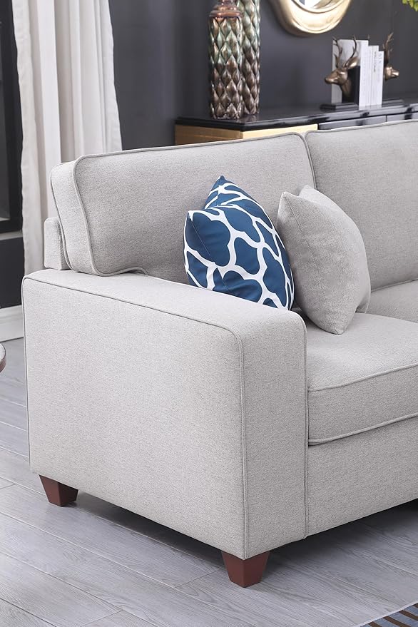 Devion Furniture Philly Sectional Modular Sofa with Ottoman for Living Room, Apartment, Bedroom, Office, Dorm