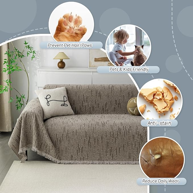 MYSKY HOME Loveseat Cover Sand Couch Cover Sectional Couch Covers - Image 3