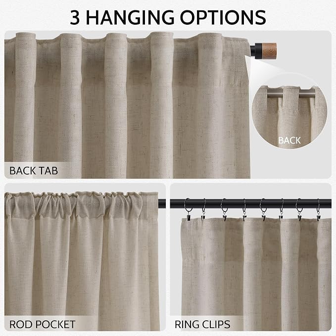 Nanspring Extra Long 120 Inch Curtains - Image 2