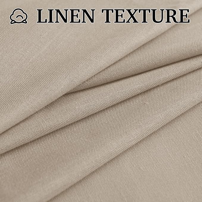 RYB HOME Linen Sheer Curtains 90 inches Long 2 Panels Set, Natural Lightweight - Image 6