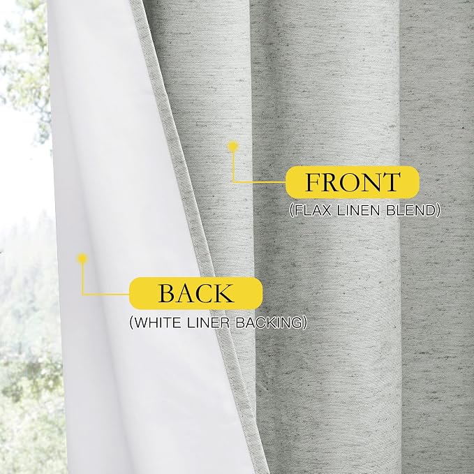 NICETOWN Grey Complete 100% Blackout Curtain Set - Image 6