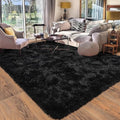 Rugs for Living Room 6x9, Soft Shaggy Modern Shag Black Area Rug for Bedroom by Quntue