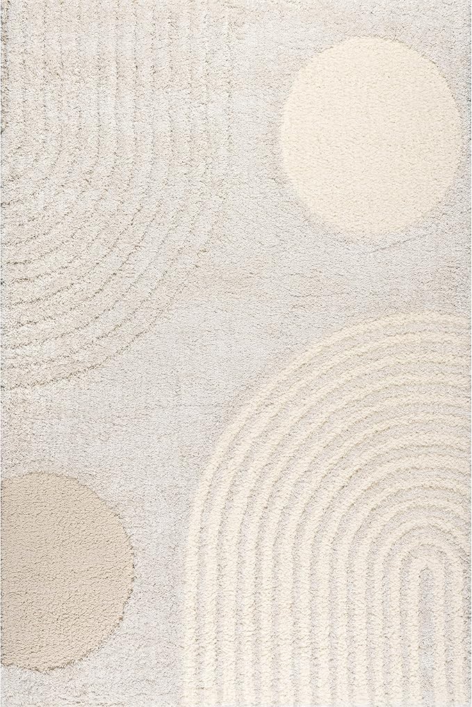 nuLOOM Gloria Abstract Shag Area Rug, 6' 7" x 9', Beige