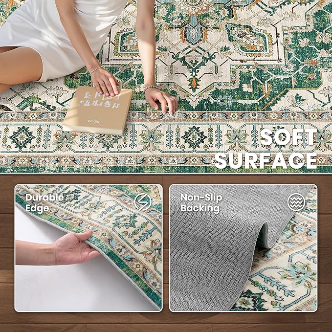 zesthome WashableRug 5x7 Area Rugs, Stain Resistant Rugs - Image 6