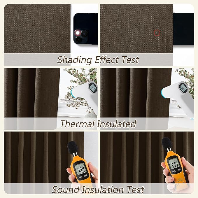 Guken 100% Blackout Curtains 96 Inch Length 2 Panels Set - Image 5