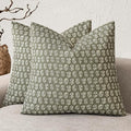 Foindtower Set of 2 Decorative Neutral Floral Print Throw Pillow Covers Vintage Accent Farmhouse Cushion Covers Boho Home Decor for Sofa Couch Chair Bedroom Living Room Outdoor,20×20 Inch,Sage Green