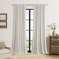Guken Light Beige Linen 100% Blackout Curtains 96 Inches Long Floor to Ceiling by Guken