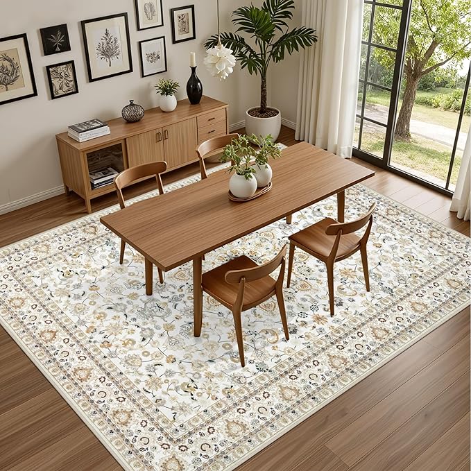 Area Rugs 10x12 Living Room Rug: Washable Rug Soft Vintage Boho Carpet Indoor - Image 4