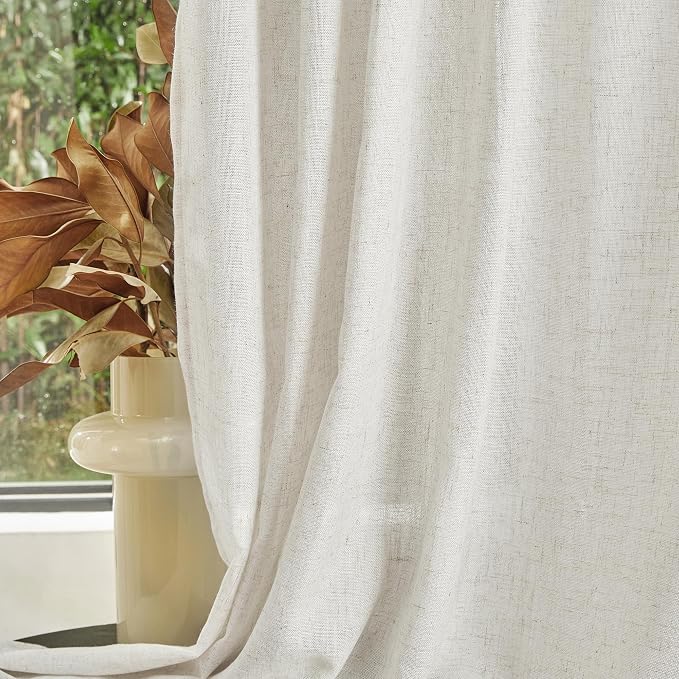 MYSKY HOME Boho Curtains 72 Inch Length, Linen Blend Drapes - Image 7