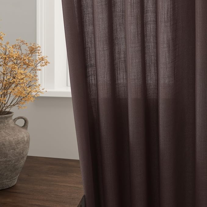 Nanspring Coffee Linen Curtains - Image 2