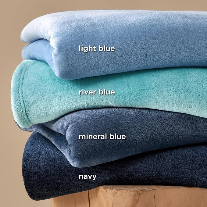 Bedsure GentleSoft Fleece Blankets Queen Size Mineral Blue - Image 4