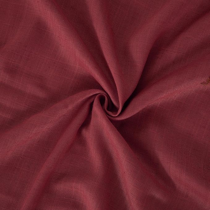 BGment Burgundy Curtains Semi Sheer 48 Inch Length - Image 9