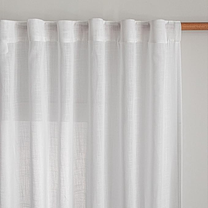 MYSKY HOME Short Curtains for Bedroom Small Windows, Light Filtering Sheer by MYSKYHOME