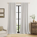 Guken Extra Long 100% Natural Blackout Curtains 144 Inch Length 2 Panels Set by Guken