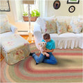Homespice Azalea Multicolor Oval Braided Rugs, Jute, 8x10' - Perfect Country Primitive Decor for Bedroom, Living Room, Everywhere