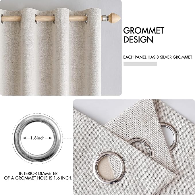 MIULEE 100% Blackout Polyester Textured Curtains - Image 4