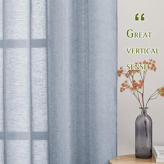 NICETOWN Sheer Curtains Flax Texture - Image 6
