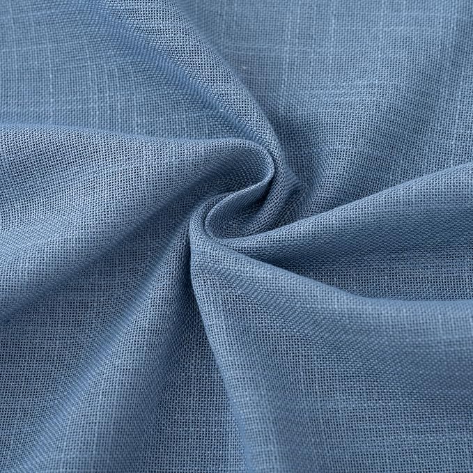 Denim Blue Curtains for Living Room Back Tab Modern Farmhouse Semi Sheer Blue - Image 6