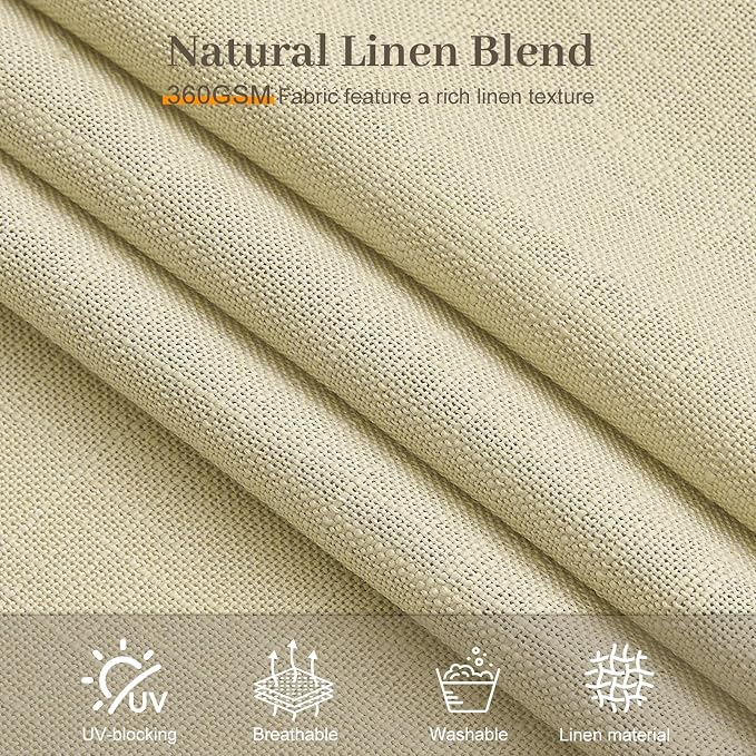 Pinch Pleated Linen Curtains 84 Inch Length 2 Panels Set, Light Filtering Linen - Image 6