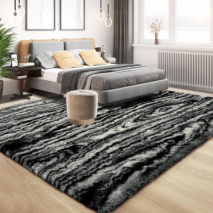 Tepook Fluffy Large Rugs for Living Room, Shag Area Rug 6x9 Soft Carpet for - Image 3