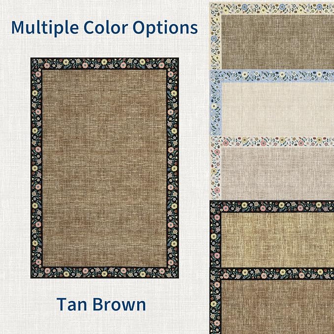 GarveeHome 4x6 Area Rugs for Bedroom Living Room Machine Washable Rugs Floral - Image 8