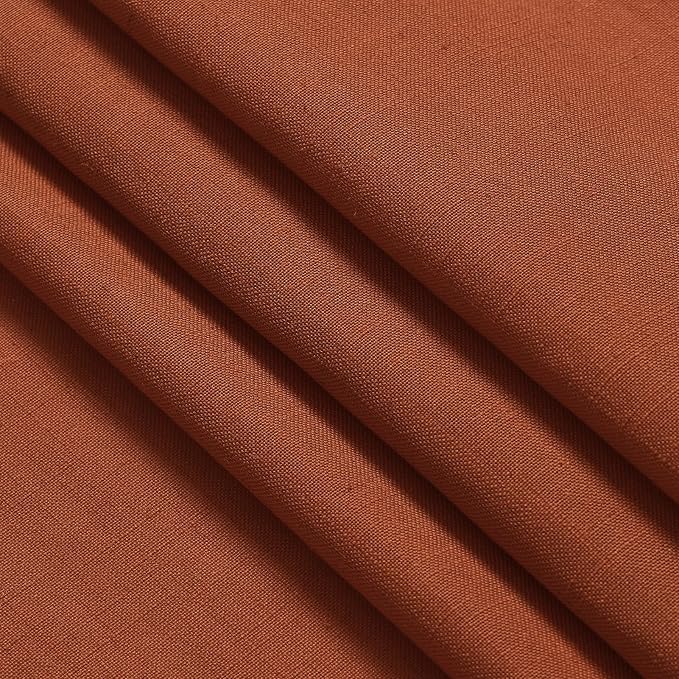 Linen Blend Terracotta Curtains 96 inches Long 2 Panel Back Tab Rod Pocket - Image 5