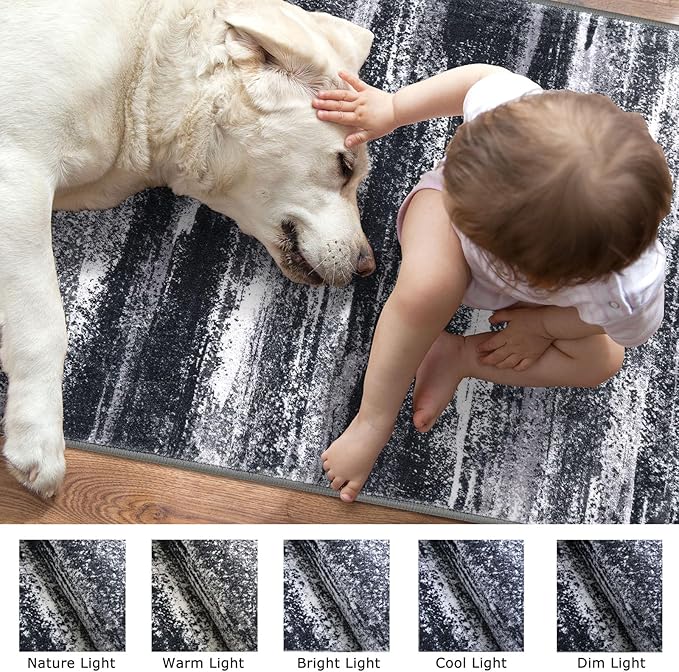 Lansny Modern Abstract Hallway Runner Rug - Image 7