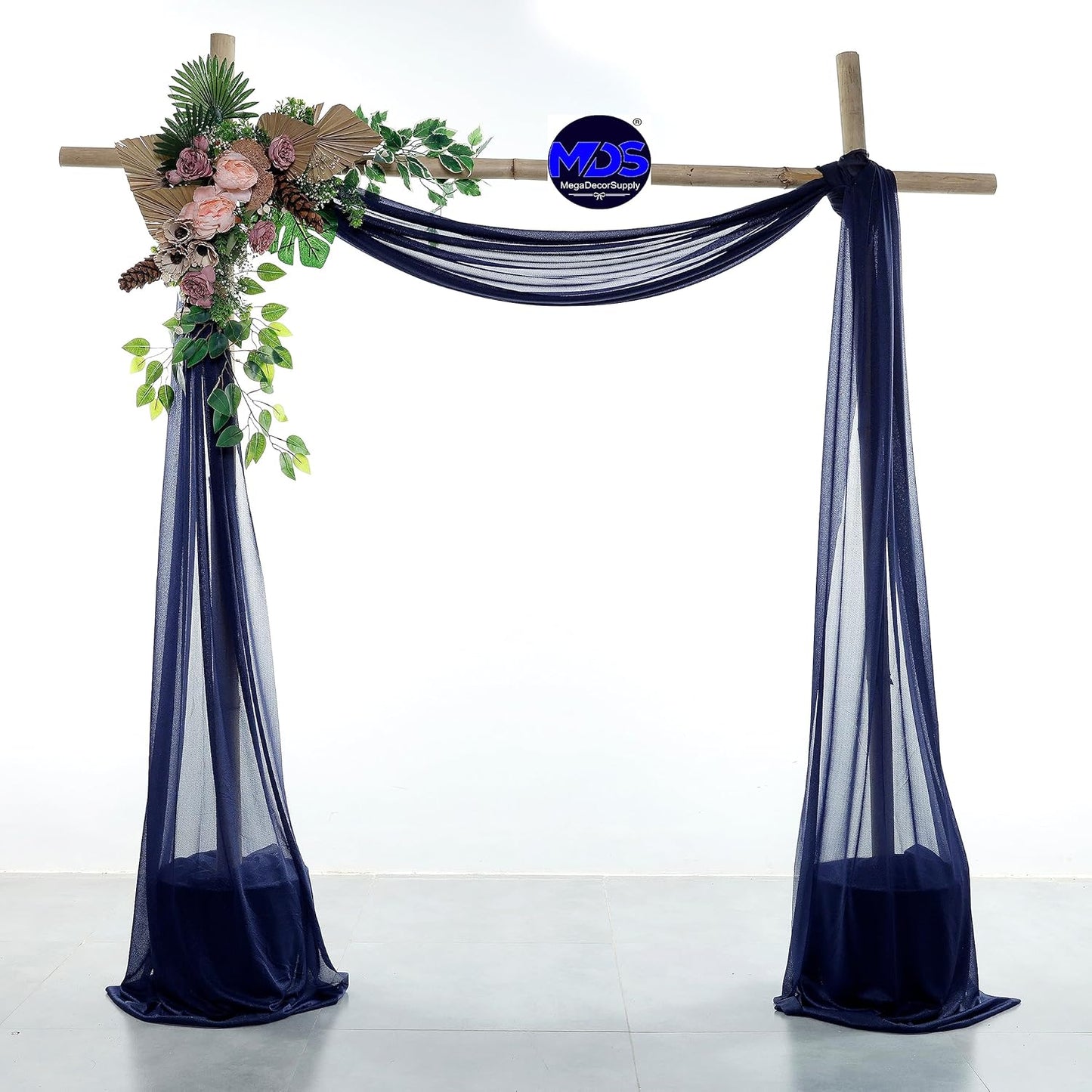 MDS Halloween Chiffon Draping Fabric - 1 Panel, 30" Wide x 30ft Long - Sheer Spooky Arbor & Canopy Drapery for Haunted House Backdrops, Party Ceilings, DIY Costumes & Themed Events - Navy Blue