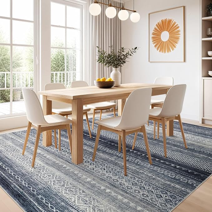 Nakagishi Area Rugs 9x12 Living Room Rug: Washable Boho Large Neutral Modern - Image 7