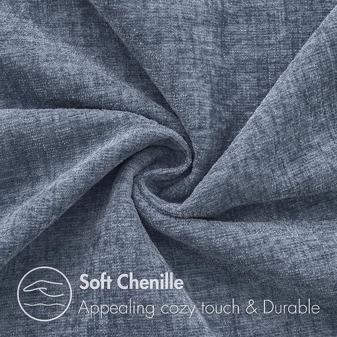 MIULEE Pack of 2 Couch Throw Pillow Covers 16x16 Inch Soft Dark Grey Blue - Image 2