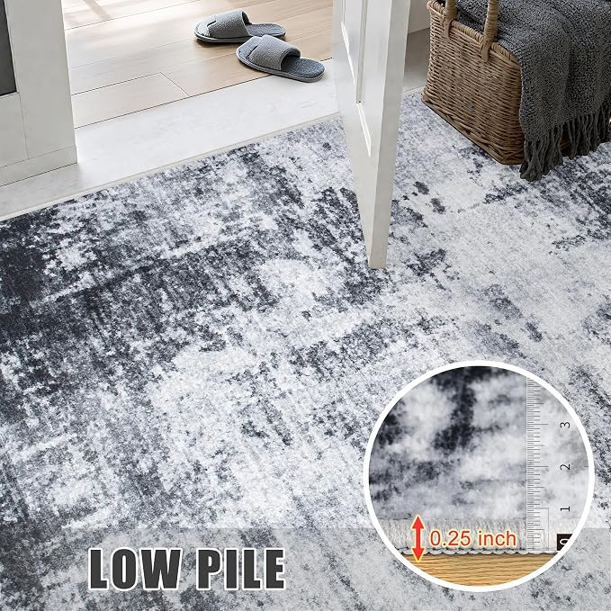6x9 Area Rug Living Room Rug: Washable Modern Abstract Soft Thin Rug Indoor - Image 8