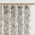 jinchan Floral Curtains 90 Inch Length Black Flower Linen Farmhouse Curtain by JINCHAN