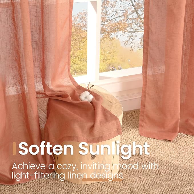 BGment Linen Short Curtains 40 Inch Length - Image 5