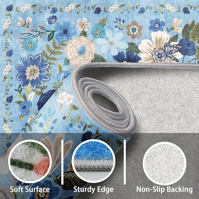 Rug for Hallways Kitchen Rug 2'6" x 14', Non Slip Washable Rugs - Image 3