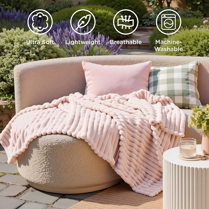 Bedsure GentleSoft Crystal Pink Twin Blanket - Image 5