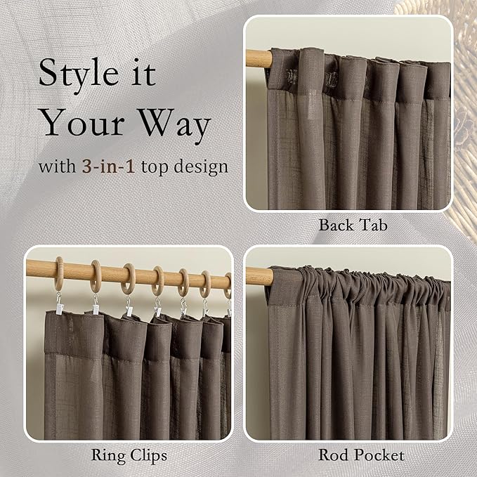 MYSKY HOME Patio Curtains for Sliding Door 90 inch Length 2 Panels Set - Image 4