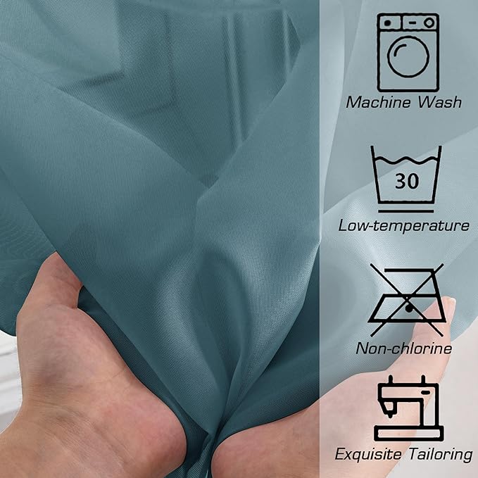 OWENIE Sheer Curtains, 63 inch Length Set of 2, Rod Pocket Light Weight Voile - Image 4